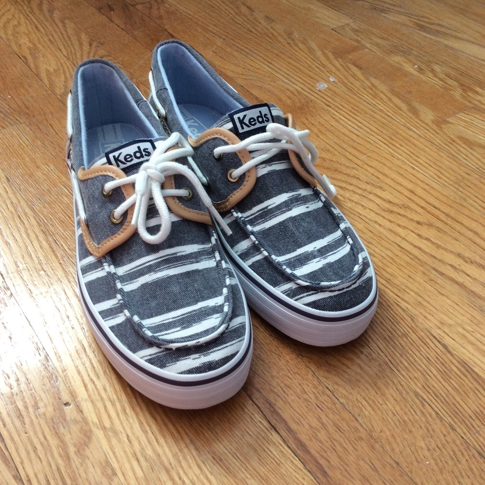 KEDS blue and white striped boat shoes (BRAND NEW)